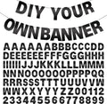 DIY Banner Kit with Letters Bright Black Customizable Birthday Banners Graduation Banner Custom Party Hanging Banners for Graduation Wedding Party Baby Shower Decoration (Bright Black)