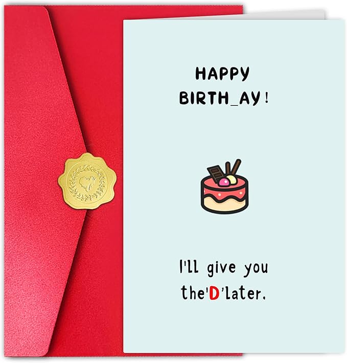 Funny Birthday Card for Wife Women, Girlfriend Bday Card for Her, Inappropriate Birthday Cards