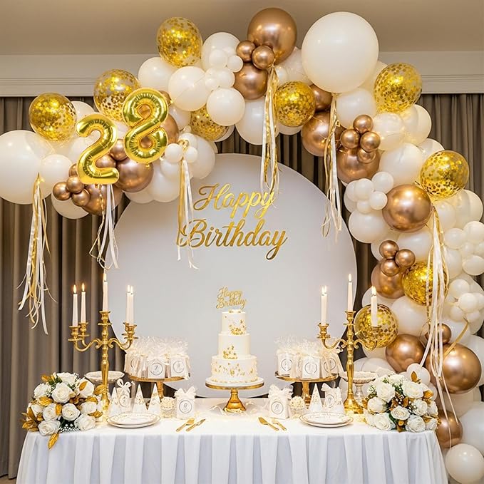 TONIFUL Number Balloons 16 Inch Gold 2 Set 0-9 Number Mylar Foil Balloons 20 Pcs Custom digitalal for 2026 New Year Eve Birthday Party Engagement Graduations Anniversary Baby Shower Decor