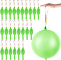 24 Pcs Green Punch Balloons Bounce with Rubber Band Handle Punching Balloon Heavy Duty for Birthday party favors, Kids (Green)