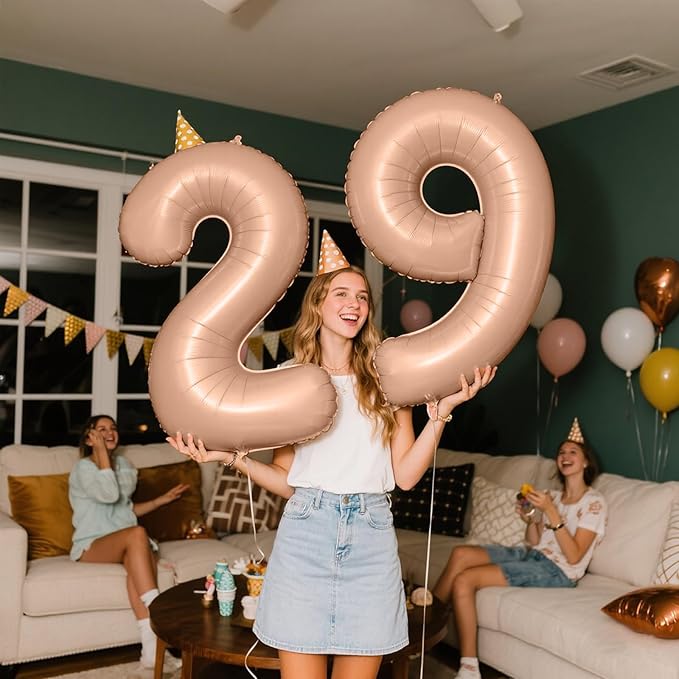 40 Inch Caramel Balloon Number 9,Jumbo Mylar Foil Helium Balloon for 9 19th 29th 39th 90th 99th Digital Balloons for Birthday Party,Wedding Anniversary Party Decorations