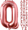Lovoir 40 Inch Large Rose Gold Letter Q Balloons Big Size Jumbo Mylar Foil Helium Balloon for Birthday Party Celebration Decorations Alphabet Rose Gold Q