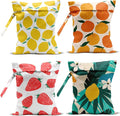 4 Pack Wet Bag for Swimsuit, Beach Travel Essentials Wet Dry Bag, for Sunscreen Toiletry Dirty Clothes Yoga Gym Diaper, Friend Summer Beach Vacation Gifts. Fruit Series