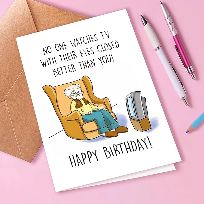 Funny Happy Birthday Card For Dad Grandpa, Humorous Birthday Card, Old Age Birthday Cards, Getting Older Birthday Cards For Husband, Funny Getting Older Birthday Card for Friend