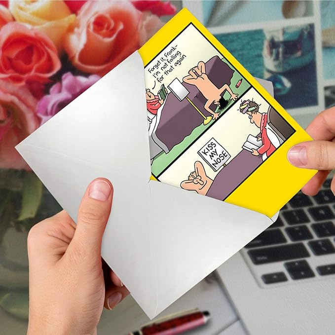 NobleWorks Hilarious Birthday Greeting Card with 5 x 7 Inch Envelope (1 Card) Bday Kiss my nose Tim Whyatt Birthday Cartoon 8347Z