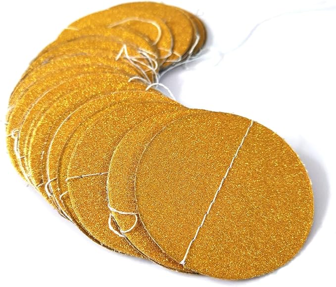 Party Decorations 52 Ft Big Star Garland Circle Dots Garland Paper Backdrop Streamer for Graduation Birthday Bachelorette Engagement Wedding Bridal Shower Baby Shower (Gold)