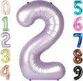 2 Numbers Balloon 40 Inch Cream Purple Two Balloon Number Birthday Decor, 2nd 12 21st Party Celebration Decorations Graduations Wedding Baby Shower