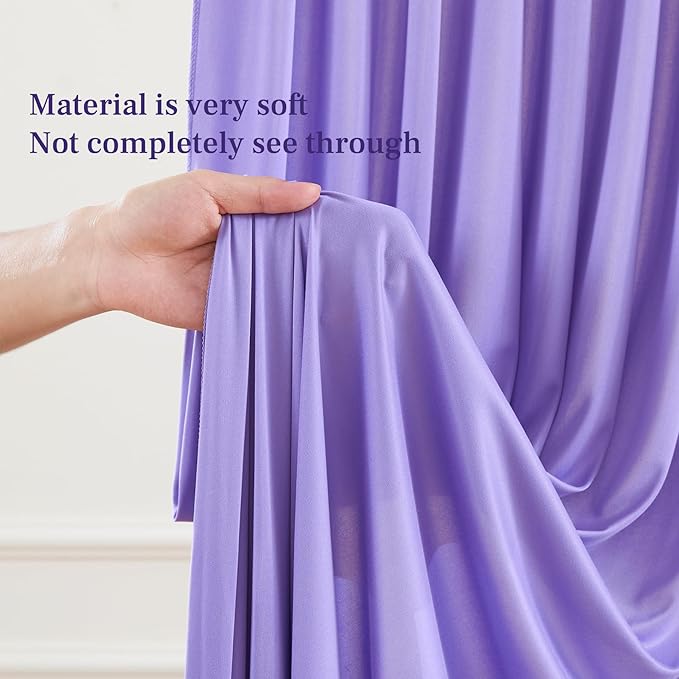 8x10FT Lavender Backdrop Curtains for Wedding Parties, Wrinkle Free Polyester Photography Backdrop Drapes for Wedding Baby Shower Birthday Parties Stage Background Stand Decorations 4x10ft,2 Panels