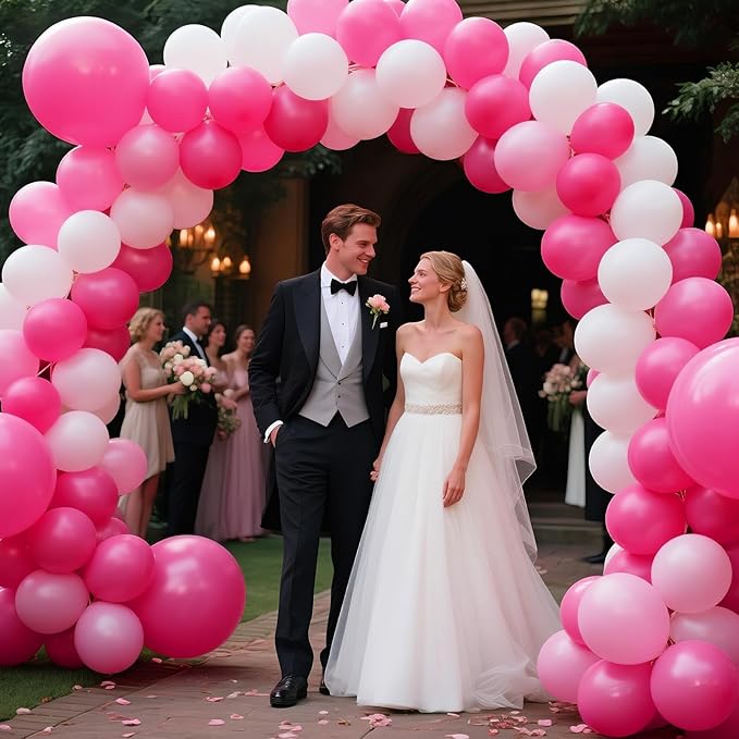 KAWKALSH Hot Pink Balloon Arch Kit 111Pcs 18 12 5 Inch Latex Party Balloons Garland for Birthday Baby Shower Wedding Engagement Anniversary Christmas Party Decorations