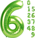 Number 6 Balloon 40 Inch, 6 7 Six Seven Birthday Decorations, 6th Birthday Balloon for Boy Girl, Light Green 16 60 61 65 Numbers Balloons Graduations Anniversary Supplies