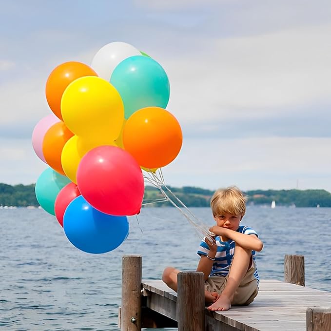 120pcs Colorful Balloons 12inch Rainbow Latex Balloons for Boys Girls Birthday Baby Shower Gender Reveal Wedding Decorations