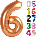 Orange Number 6 Balloon 40 Inch, 6th Birthday Party Decorations for Children, Giant 6 Foil Balloon for Party Supplies
