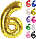 Gold Number 6 Balloon 40 Inch, 6 Balloon Number, 6th Birthday Decorations, Gold Party Supplies for Boys Girls