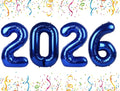 Number 2026 Balloons, 40 Inch Number Balloons, New Years Decorations, 2026 Navy Blue Balloon for Graduation Happy New Year and 2 6 20 26 Birthday Parties