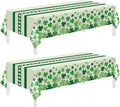 Childom 2 Pack St Patricks Day Tablecloth,St Patricks Day Decorations 54" x 108" Disposable Plastic Tablecloth,St. Patrick's Day Plastic Table Cover for Party Supplies,Indoor,Outside,Home,Dinner