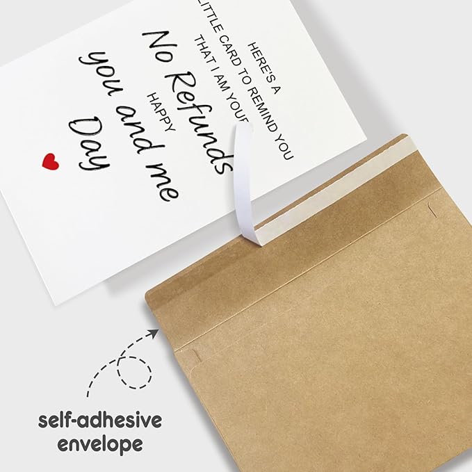 Funny Wedding Anniversary Card for Husband Wife, Sweet Valentine Card from Boyfriend Girlfriend, Happy Anniversary Card for Him Her, I'm Yours No Refunds Anniversary Card