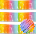 3 Pack 10 Ft Light Rainbow Foil Fringe Garland Metallic Streamers Tinsel Banner Wall Hanging Garland Backdrop for Parade Floats, Halloween, Christmas, Thanksgiving, New Year Party Decorations
