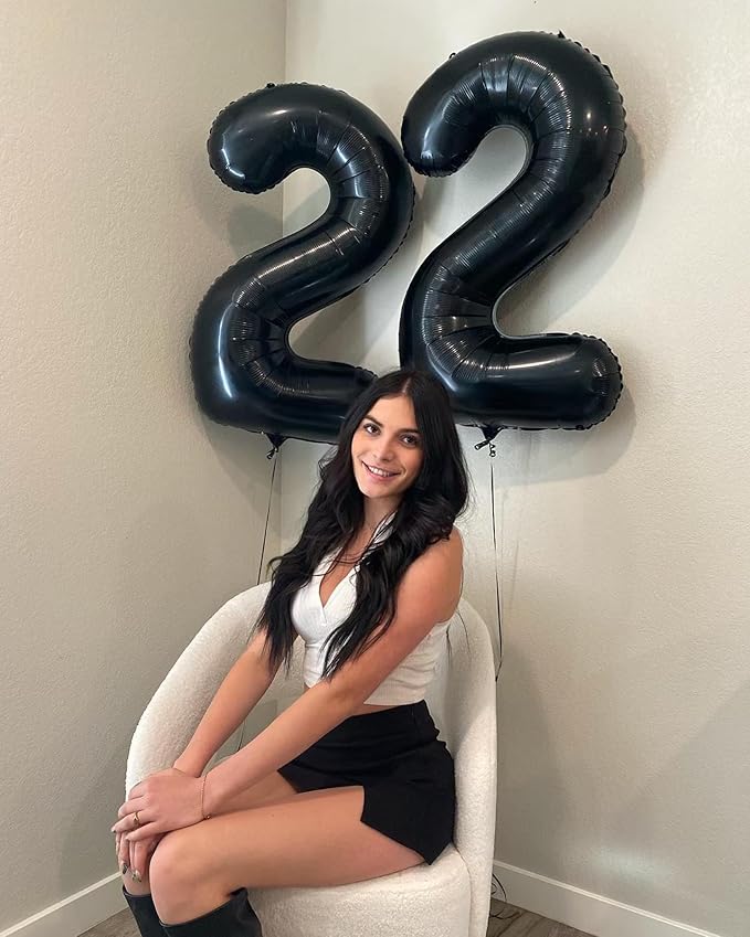40 Balloon Number, Black Number 40th Birthday Balloons 40 Inch, 40 Years Old Black Birthday Decorations for Men Women, 40th Anniversary Decorations