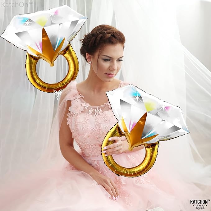 KatchOn, Huge Diamond Ring Balloon - 26 Inch | Ring Balloon Bachelorette, Bachelorette Party Decorations | Engagement Party Decorations | Engagement Decoration, Bridal Shower