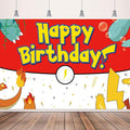 Birthday Party Decorations Backdrop Banner Red, White, Blue, Yellow, Cute Theme 5X3FT Happy Birthday Decorations Supplies Photography Background