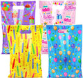 ZYLOP 100pcs Birthday Party Favor Bags - Plastic Happy Birthday Goodie Loot Gift Bags for Kids Girls & Boys Birthdays Party Supplies, Packaging Candy Treat Toys and Party Favors (6.5 x 9.8 Inches)