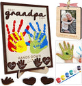 10" Hands Down Best Grandpa Ever DIY Handprint Kids Frame with Paints, Car Picture Holder, Photo Ornament, Fridge Magnet, Art Craft Family Keepsake Birthday Gift Father's Day for Pops, Papa HF610