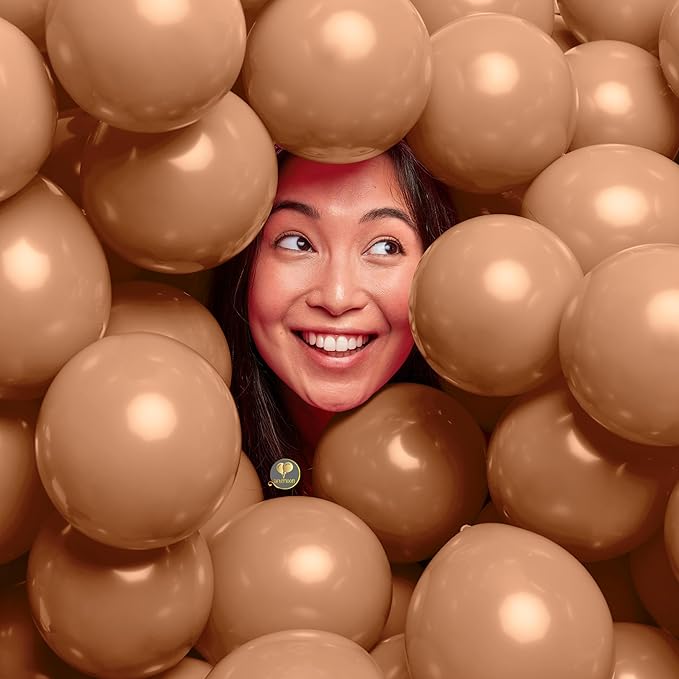 AFTERLOON® Biodegradable Mini Balloons 50 pcs Beige 5 Inch, Matte Color Thickened Extra Strong Latex Helium Float, Baby Shower Gender Reveal Garland Arch Wedding Birthday Party Decorations