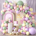 Dusty Green Purple Pink Balloon Garland, Lavender Mist Green Pastel Pink Yellow Balloon Arch Wildflower Balloons with Pastel Confetti for Baby Shower Birthday Wedding Flower Party Decoration