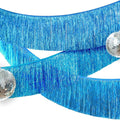 2 Pack Premium Sky Blue Glitter Fringe Tassel Banner for Party Decoration Thick Metallic Foil Tinsel Garland for Birthday Wedding Bachelorette Holiday Disco Home Decor