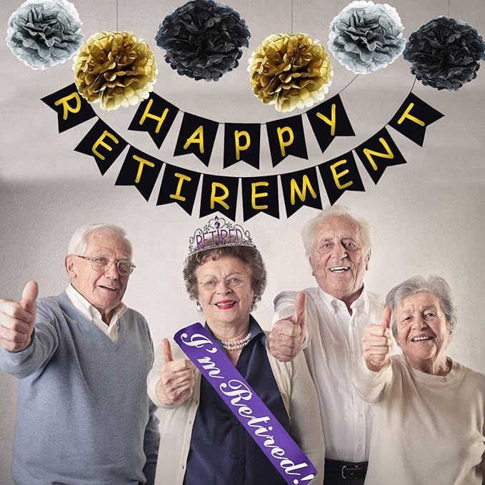 JETKONG Retirement Party Decorations - Tiara/Crown & Sash for Women, Party Supplies & Favors (Purple)