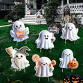 6 Pcs Halloween Ghost Yard Signs Lawn Outdoor Decorations 3D Ghost Yard Stakes for Halloween Home Front Yard Garden Party Supplies(Classic)