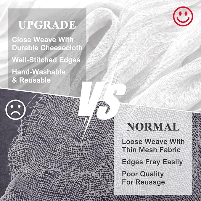 Wokceer Cheesecloth Table Runner 10FT Ivory White Boho Gauze Cheese Cloth Table Runner for Party Christmas Rustic Sheer Runners Easter for Baby Bridal Shower Wedding