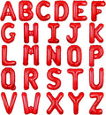 Letter Balloons 16 Inch Mylar Foil Alphabet Letter A-Z Balloons Set for Wedding Birthday Party Decoration Banner Custom Phrase 26 Pieces(Red)
