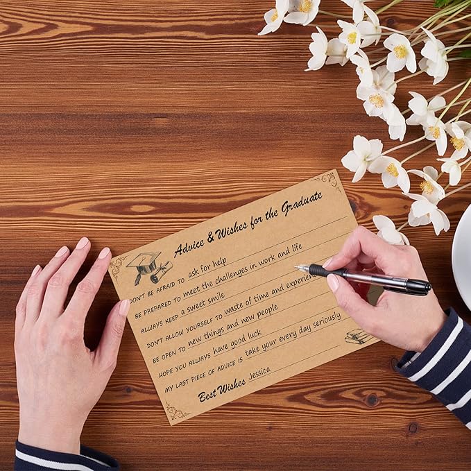 Fibevon Graduation Party Supplies - 50-Pack, 4x6 Inch Cards, Suitable for Any Graduate, Concludes with a Long Lasting Keepsake
