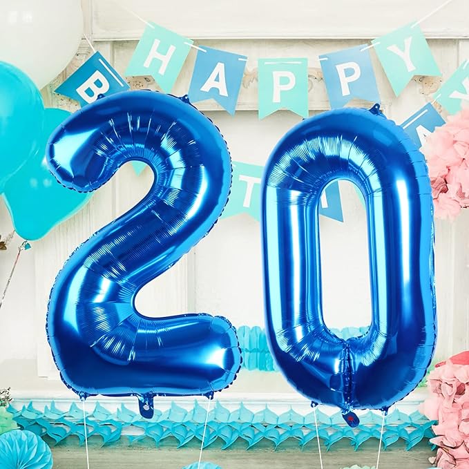 Number Balloons 40 Inch Blue Number 2 Balloon Large Helium Foil Mylar Balloons For Birthdays Party Decorations/Wedding/Anniversary/Graduations/Baby Shower