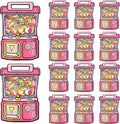 EONSUI 30PCS Plastic Claw Machine Shaped Goodies Bags with Handles for Kids Birthday, Back to School Supplies, Baby Shower, Party, Wedding, Reusable Bulk Gift Wrapper for Candy, Snacks, Chocolate