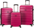 Rockland Melbourne Hardside 3 Piece Expandable Spinner Wheel Luggage Set, (20"/24"/28"), Magenta