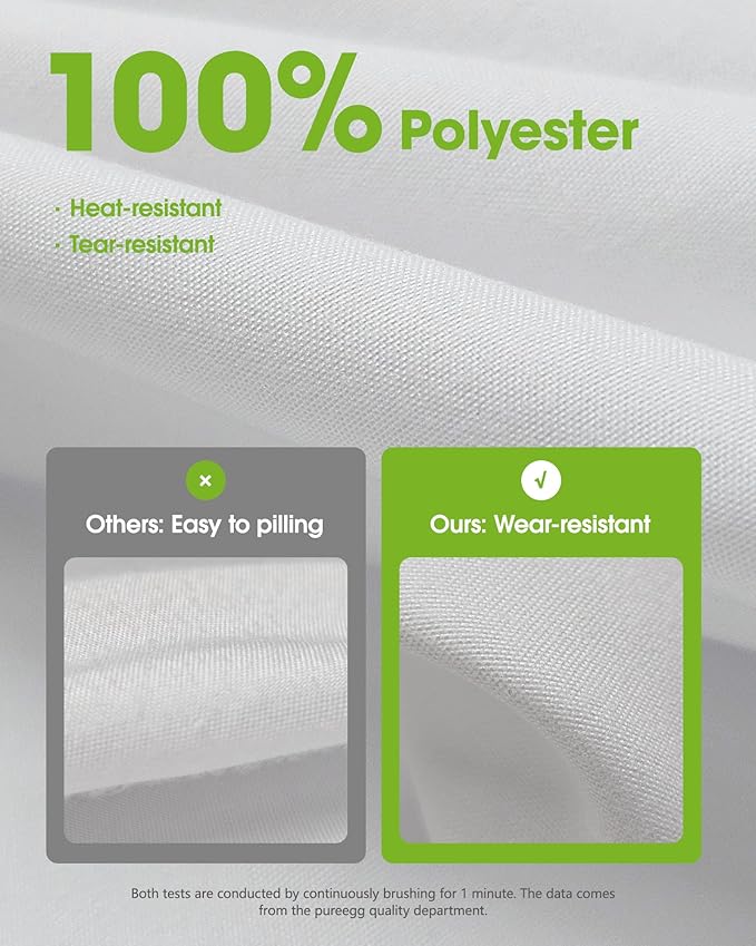 Pureegg Rectangle Table Cloth 60" x 102" – Durable Polyester Tablecloth Offers Reusable & Washable Protection, Ideal for Outdoor Party, Picnic, Wedding, Banquet and Birthday, 1 Pack, White