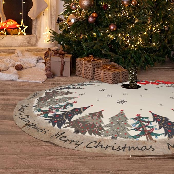 Christmas Tree Tree Skirt Xmas Tree Mat Christmas Tree Ornaments Decorations Holiday Party Indoor Outdoor 36"