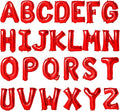 16 Inch Letter Balloons Mylar Foil Alphabet Letter A-Z Balloons Set for Wedding Birthday Party Decoration Banner(26pcs Pack,) (Red)