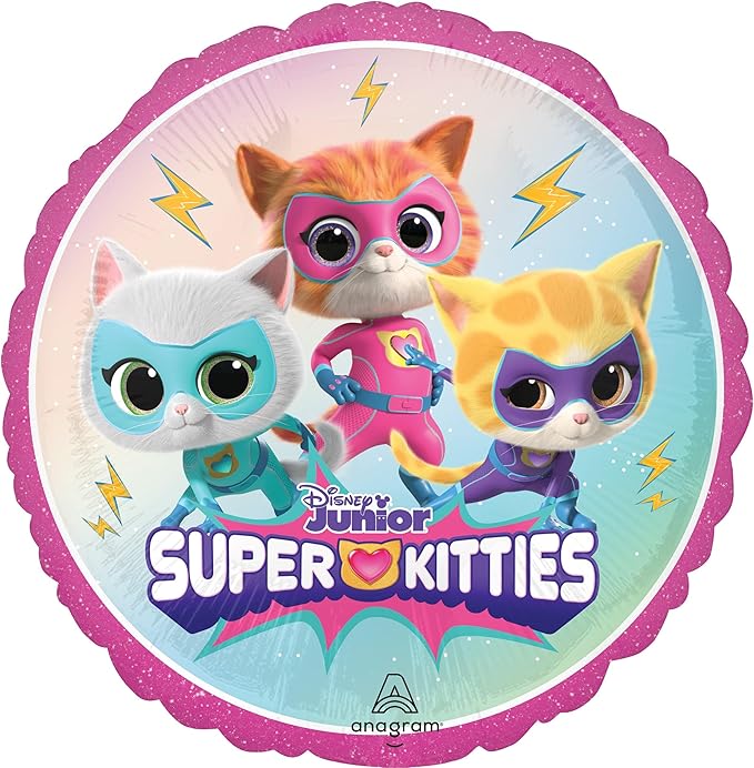 Anagram SuperKitties 4th Birthday Party Supplies 7pc Balloon Bouquet Decorations