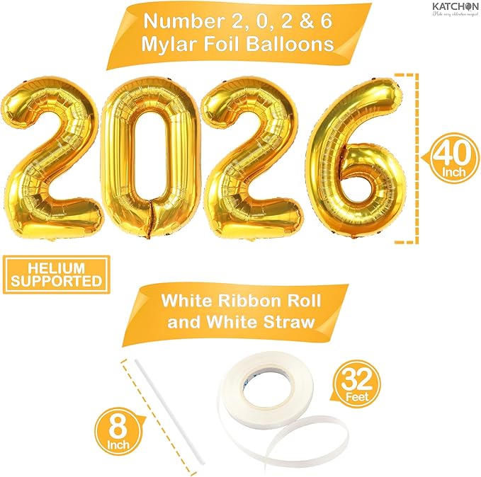 KatchOn, Black and Gold Graduation Balloons Set - Big, Pack of 31 | Star Balloons, Latex Balloons for Graduation Decorations 2026 | 2026 Graduation Decorations, Prom Decor