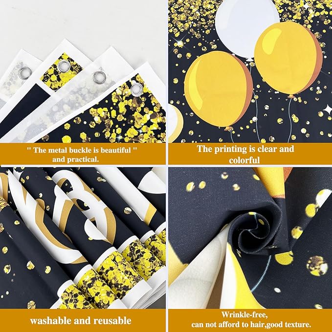 Large Congrats Grad Banner Gold Class of 2026 Banner Backdrop Graduation 2026 Yard Sign for Graduation Party Supplies Graduation Decorations 2026 (Gold)