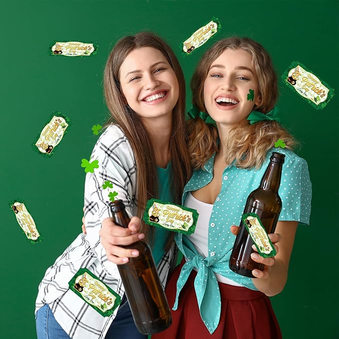 Cholemy 1000 Pcs St. Patrick's Day Party Favors Shamrocks Raffle Tickets Roll Green Numbered Door Drinks Game Ticket for Irish Saint Patty's Day Carnival Party Decorations Supplies(st. Patrick's Day)