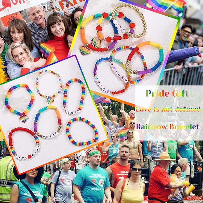 Cooluckday 36 Pcs Holiday Heishi Surfer Bracelets for Women Bulk Easter Mother's Day Christmas St. Patrick's Day Mardi Gras Bracelet Stackable Stretch Friendship Bracelets Set