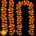 3Pack&Timer-Fall Decor Fall Garland with Pumpkin Lights Fall Decorations for Home, 30Ft 60LED Garland Lights Patented Enlarged Maples Leaf Battery Operated Indoor Outdoor Thanksgiving Halloween Decor