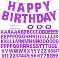 116 Pcs DIY Glitter Custom Banner Kit - Customize with 111 Letters and Numbers, 3 Rope and 2 Threading Devices for Personalized Decor for Women's Day, Birthday Banners (Purple)