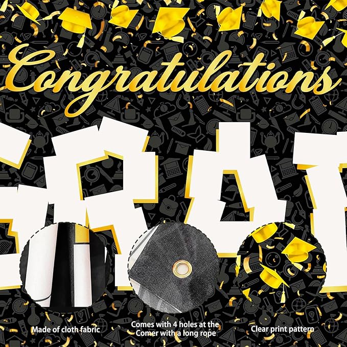 Large Graduation Photo Banner Decorations 72x44 Inch,Graduate Banner for Class of 2026 Ceremony Congratulations Grad School DIY Prom Favors Party Supplies, Picture Backdrop Sign Photography Background