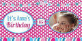 Happy Birthday Custom Vinyl Banner with Your Photos, Personalized Birthday Banner Sign for Children Newborn Baby Kids Celebration Backdrops Party Supplies Favors Props (Style-44, 8ft x 4ft)