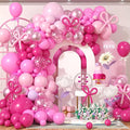 Pink Balloon Garland Arch Kit, Hot Pink Metalic Pink Pastel Pink Latex Balloon with Confetti Balloon Long Balloons for Girls Women Birthday Wedding Baby Bridal Shower Graduation Party Decorations